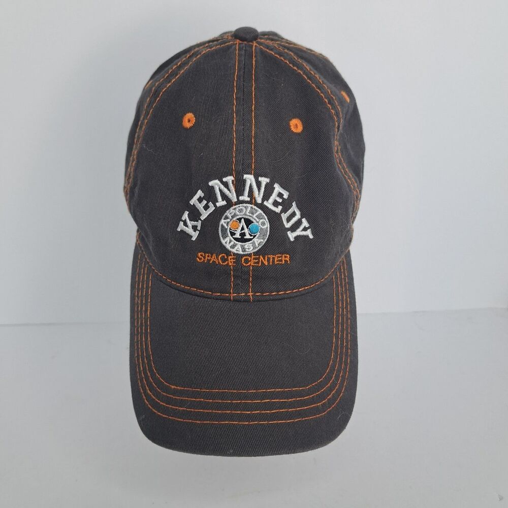 Kennedy Space Center NASA Apollo Program Gray Orange Baseball Cap Hat Souvenir